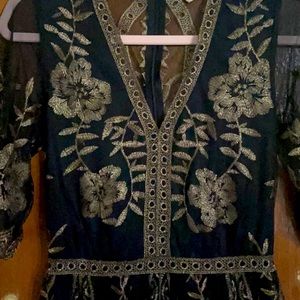 Sheer Black and Bronze Homecoming dress